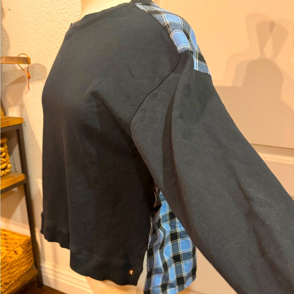 Pilcro sweatshirt and flannel top. Size S